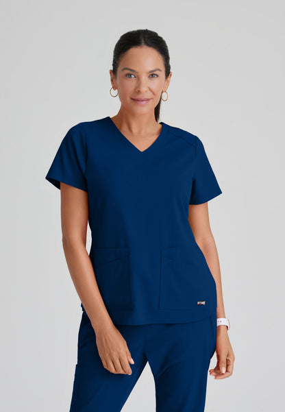 Greys Anatomy Stretch GRST011 Emma Scrub Top Indigo