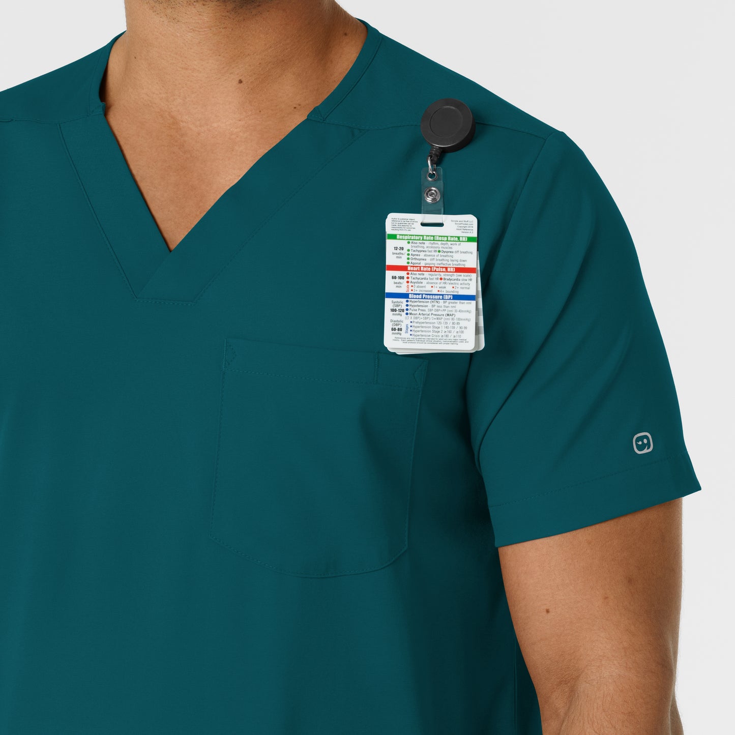 Boundless 6351 Men's Multi Pocket V-Neck Scrub Top Caribbean Model Image Alternate | Wink