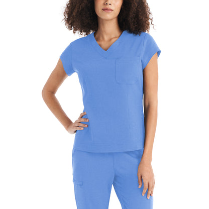 CRFT WT128 Women's 1 Pocket V Neck Scrub Top Ceileste Image