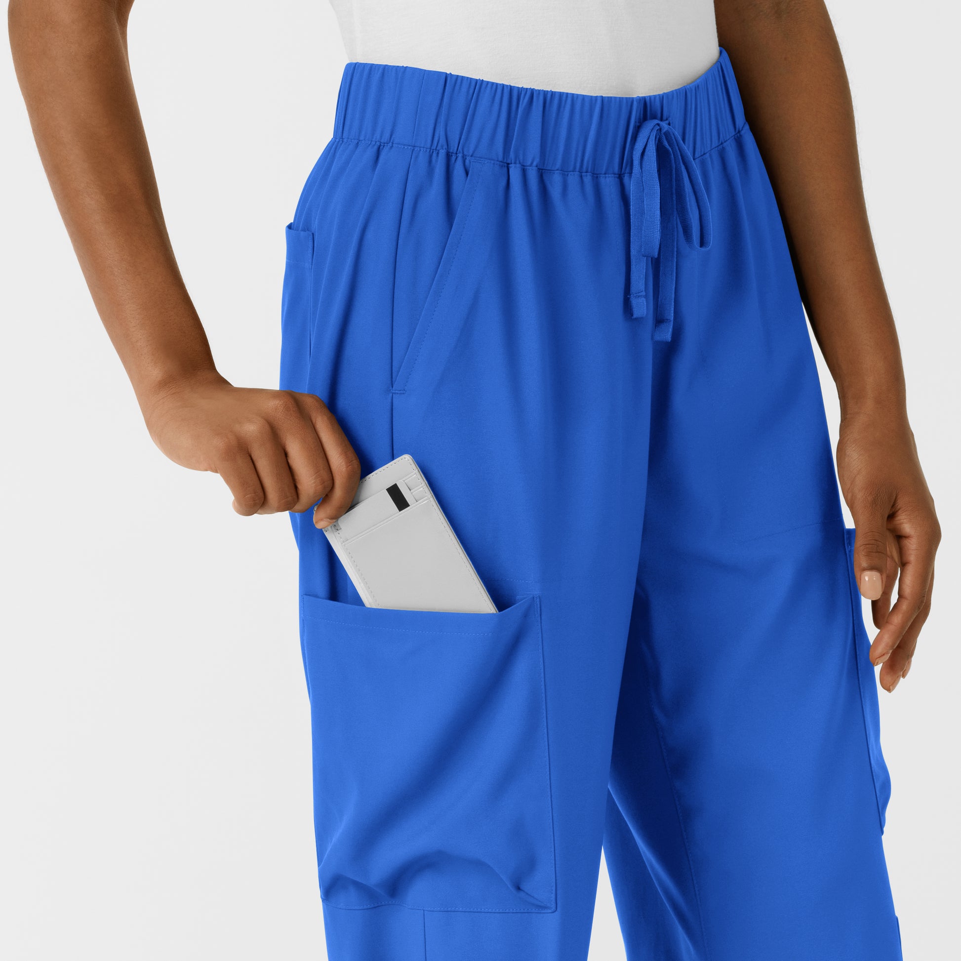 Boundless 5451 Women's Classic Wide Leg Cargo Scrub Pants Royal
