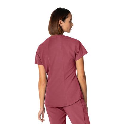 V-Tess WT114 Women's 1 Pocket V Neck Scrub Top Slate Rose Image