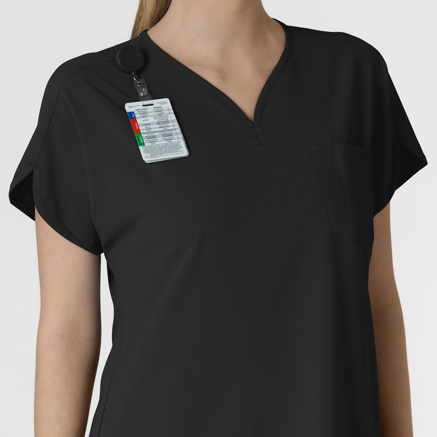 RENEW 6634 Dolman Scrub Top Black Model Image Alternate | Wink