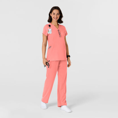 Nova 6432 Women's Flex-n-Reach Shoulder Panel V-Neck Scrub Top Paradise Pink