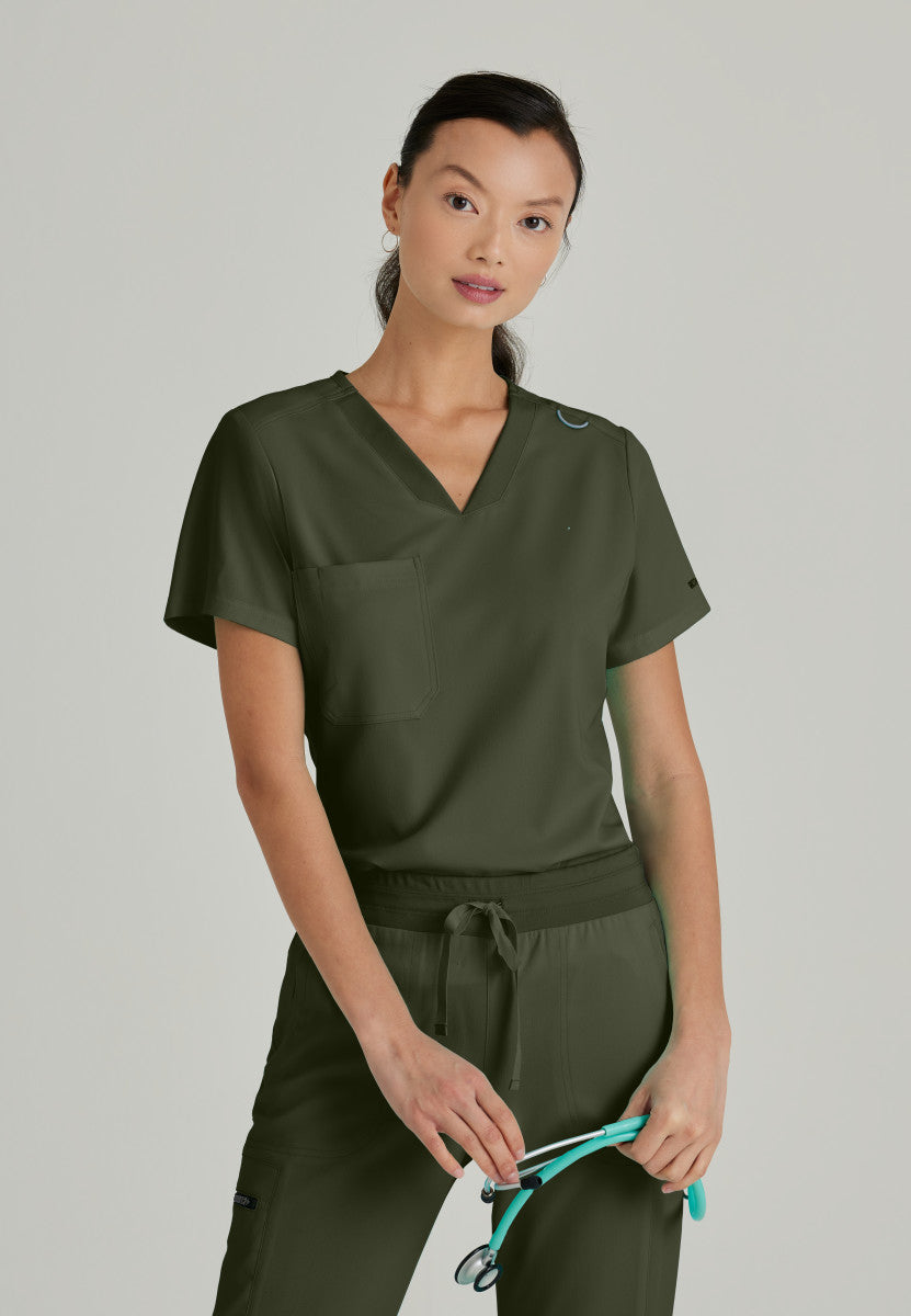 Greys Anatomy Stretch GVST028 Bree Scrub Top Olive