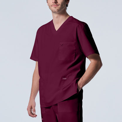 ProFlex LT109 Men's 4 Pocket V Neck Scrub Top Wine Image