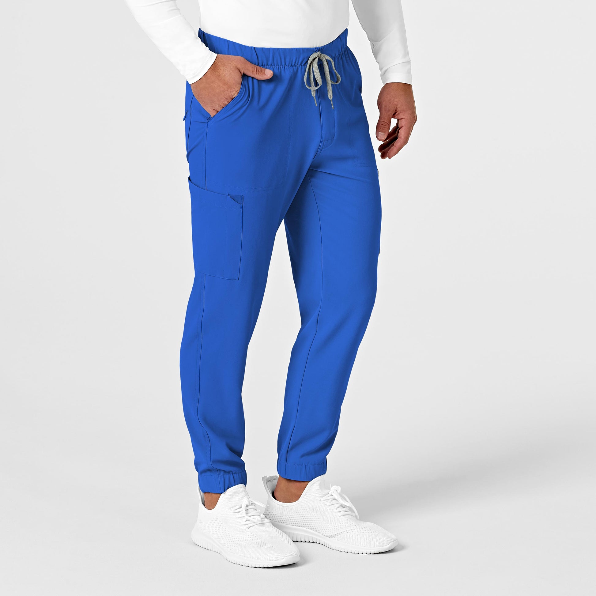 RENEW 5034 Men's Jogger Scrub Pants Royal Model Image Right Side | Wink