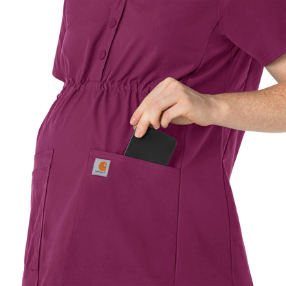 Force Essentials C14113 Henley Maternity Scrub Top Wine Model Image Alternate | Carhartt