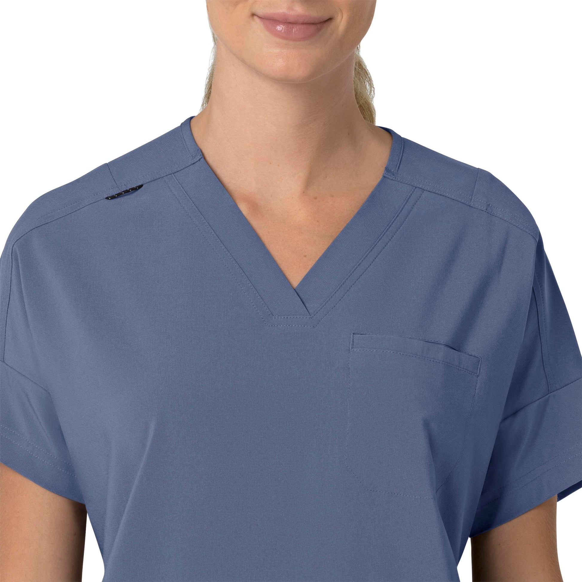 Force Cross-Flex C13110 Oversized V-Neck Scrub Top Riverside Model Image Left Side | Carhartt