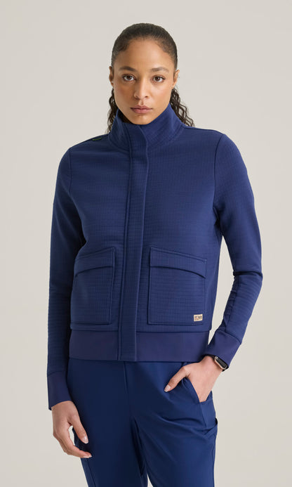 Grey's Anatomy Evolve GSSJ943 Regina Waffle Jacket Indigo - front