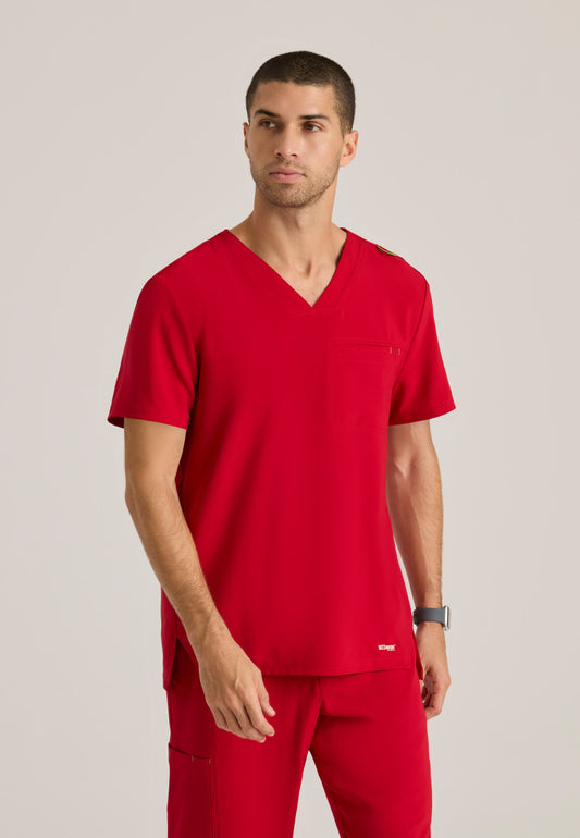 Greys Anatomy Evolve GSST179 Journey Scrub Top True Red