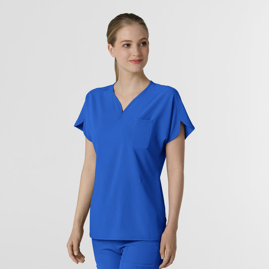 RENEW 6634 Dolman Scrub Top Royal Model Image Right Side | Wink