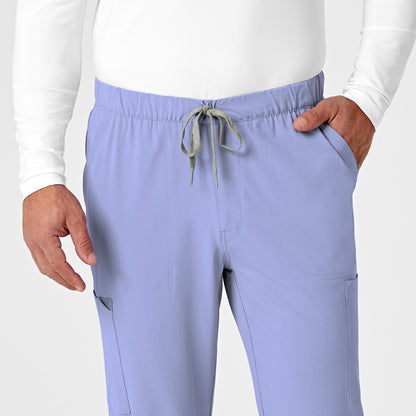 RENEW 5034 Men's Jogger Scrub Pants Ceil Blue Model Image Left Side | Wink