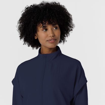 Layers 8014 BreezeBreaker Scrub Jacket Navy Model Image Left Side | Wink