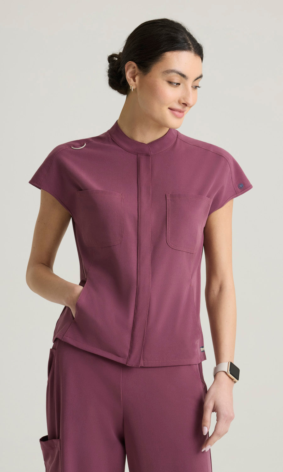 Grey's Anatomy Cultivate GRGT320 Aria Top Dusty Port - front