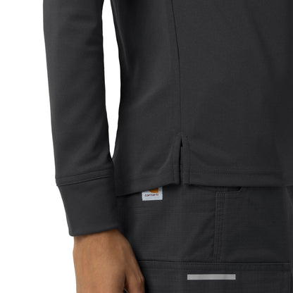 Rugged Flex C12129 Women's Heavyweight Long Sleeve Polo Scrub Top Pewter