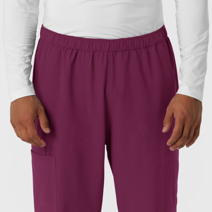 NURTUR 5380 Men's Straight Leg Cargo Scrub Pants Wine
