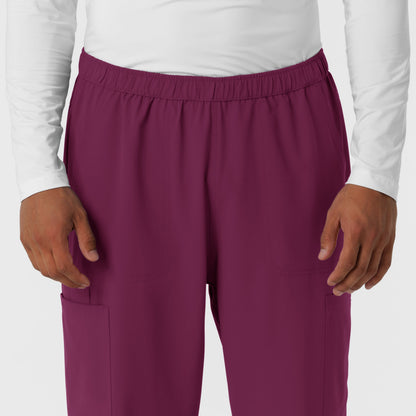 NURTUR 5380 Men's Straight Leg Cargo Scrub Pants Wine