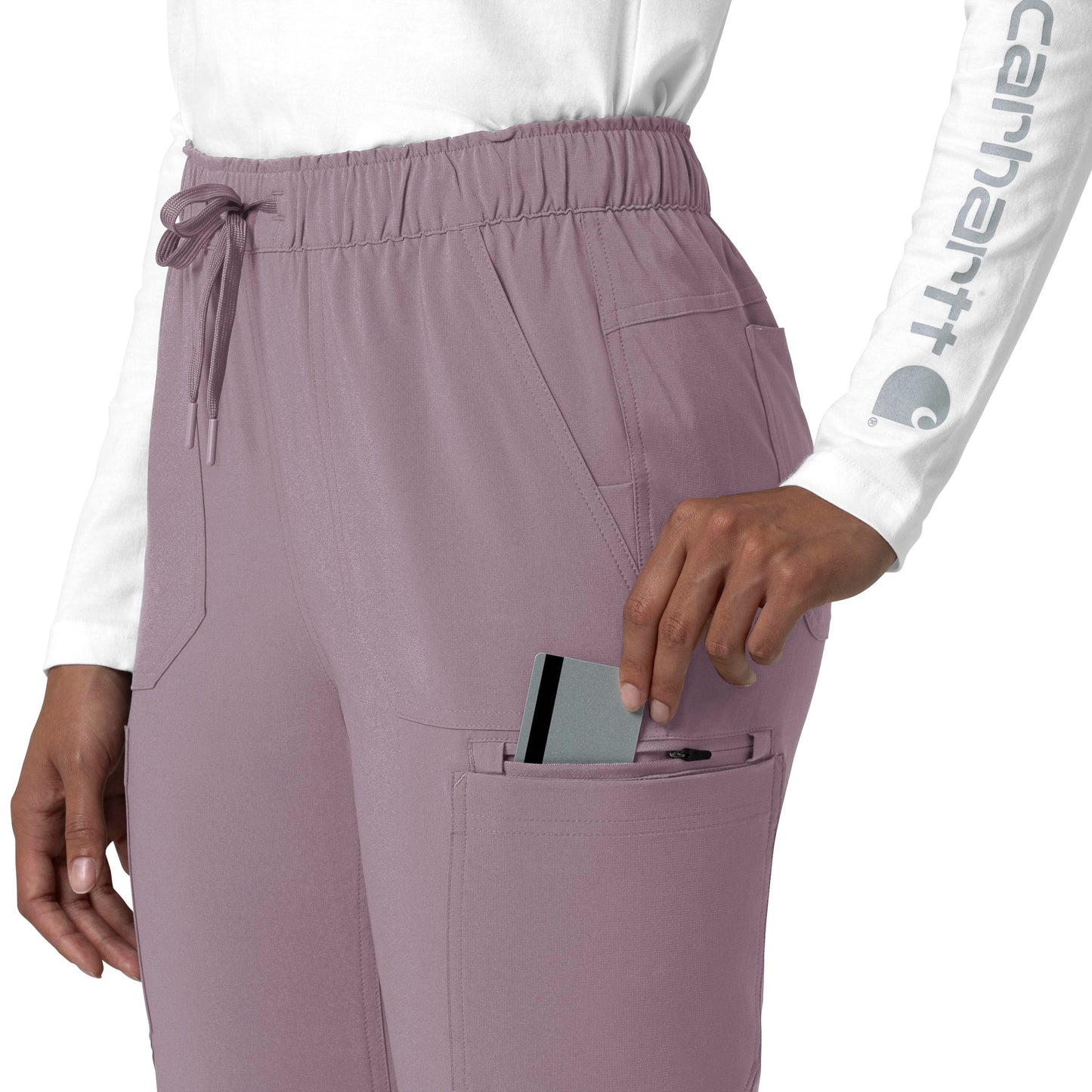 Force Cross-Flex C53210 Straight Leg Cargo Scrub Pants Lavender Mist Model Image Alternate | Carhartt