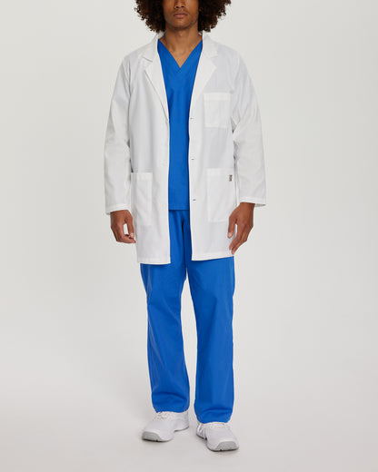 Scrub Zone 86002 Unisex 3 Pocket Mid Length White Coat White Image