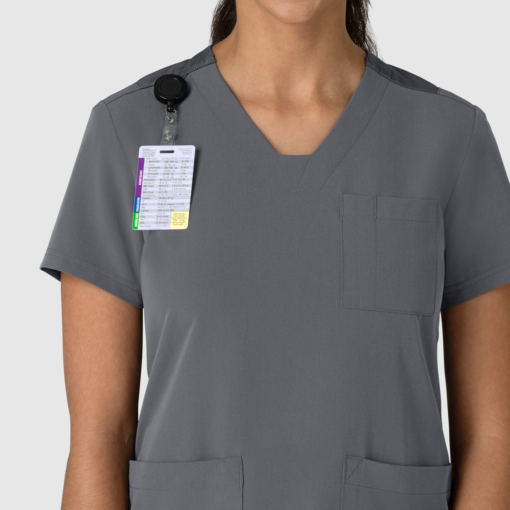 Nova 6132 Flex-n-Reach V-Neck Scrub Top Pewter Model Image Alternate | Wink