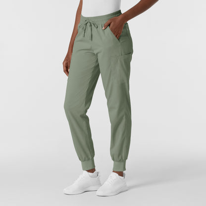 Boundless 5151 Jogger Scrub Pants Sage Model Image Right Side | Wink