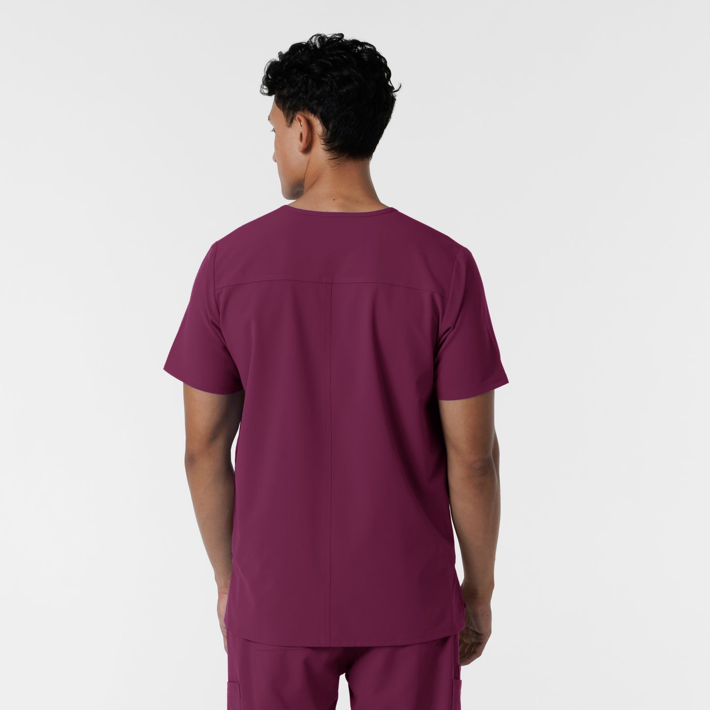 NURTUR 6380 Men's V-Neck Scrub Top Wine