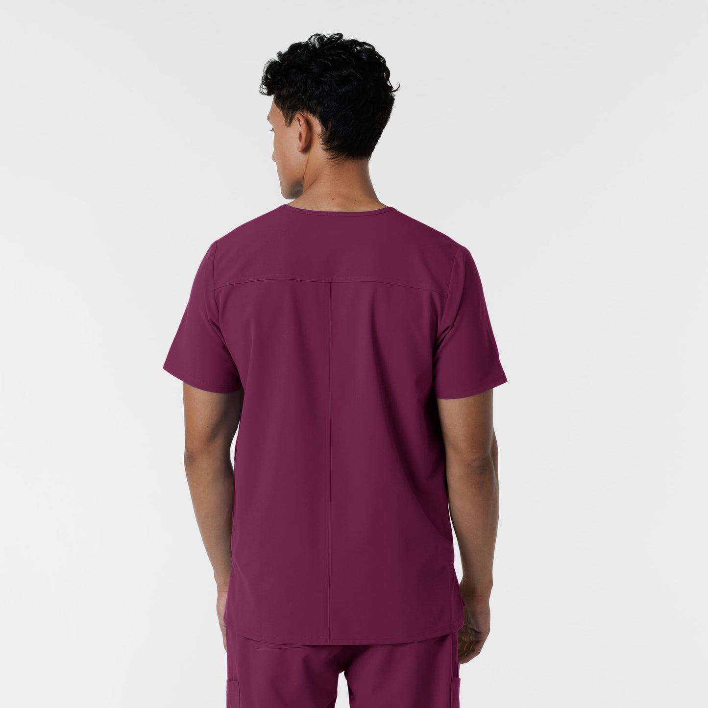 NURTUR 6380 Men's V-Neck Scrub Top Wine
