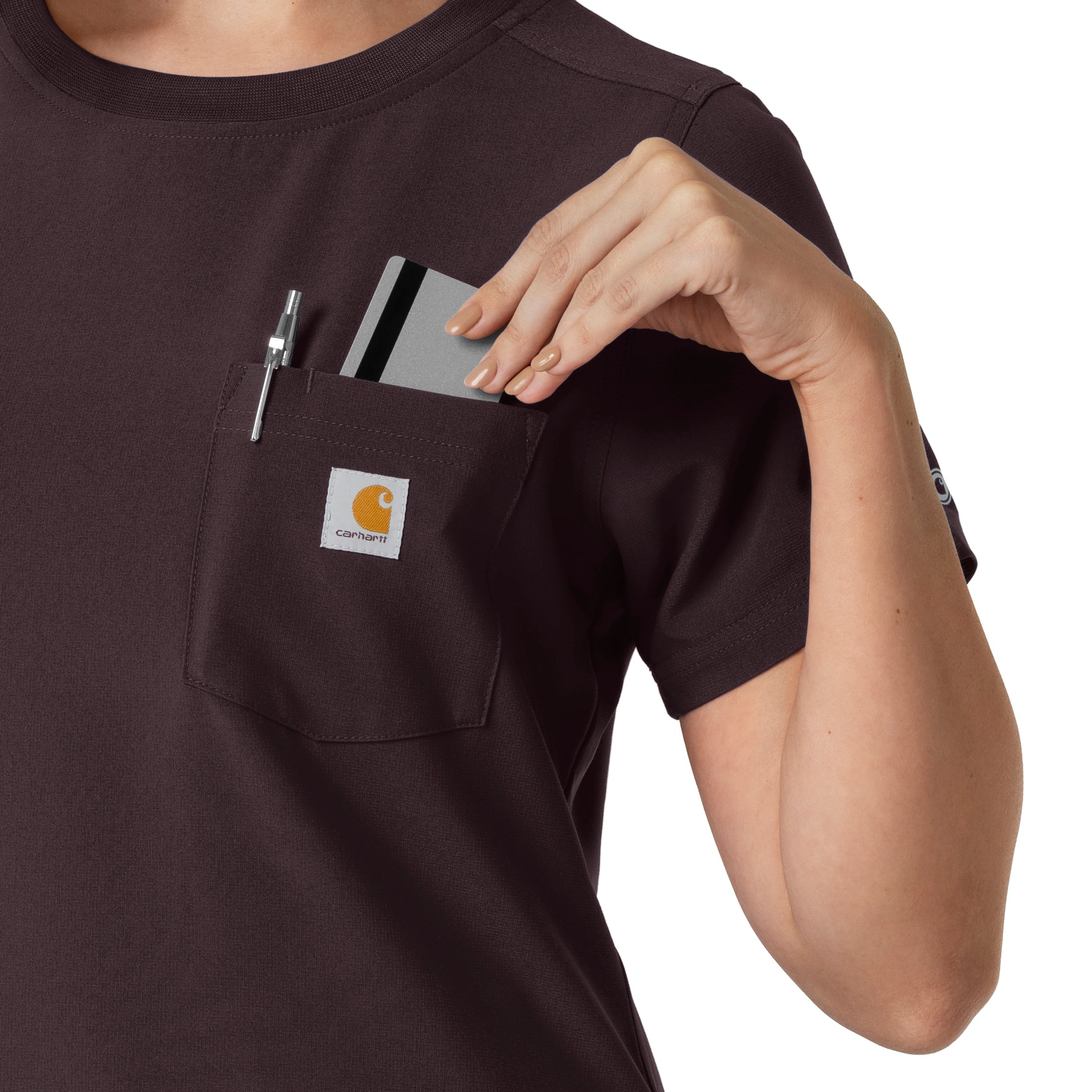 Force Cross-Flex C13510 Women's Crew Neck Scrub Top Dark Sepia