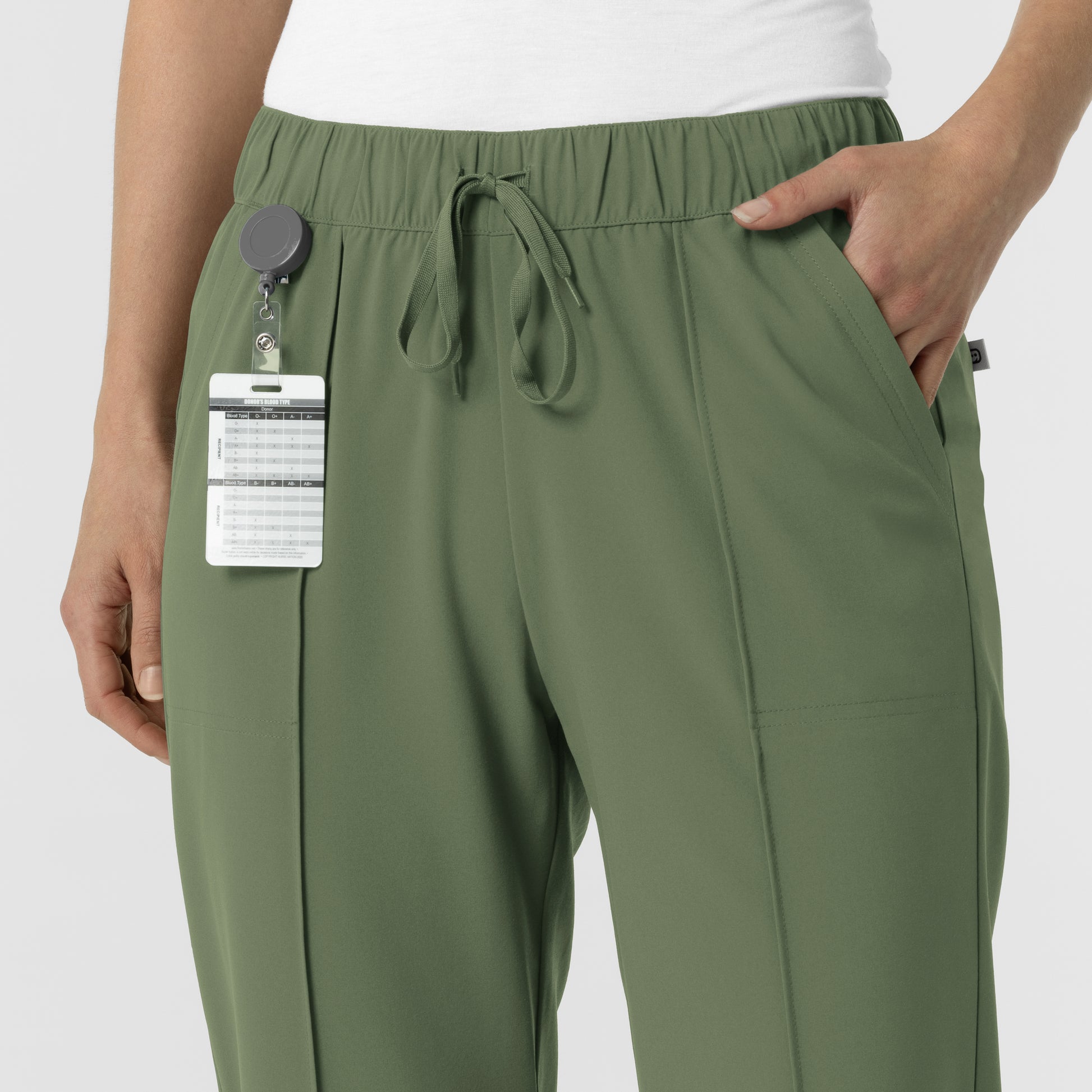 RENEW 5154 Women's Pintuck Scrub Pants Olive