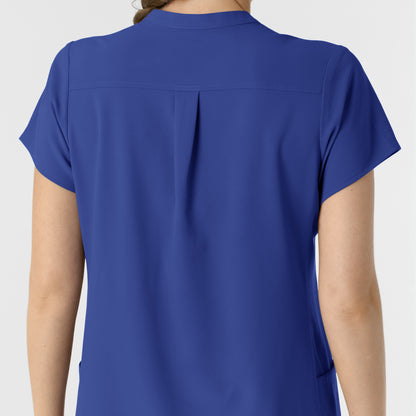 RENEW 6734 Women's Mandarin Collar Scrub Top Galaxy Blue