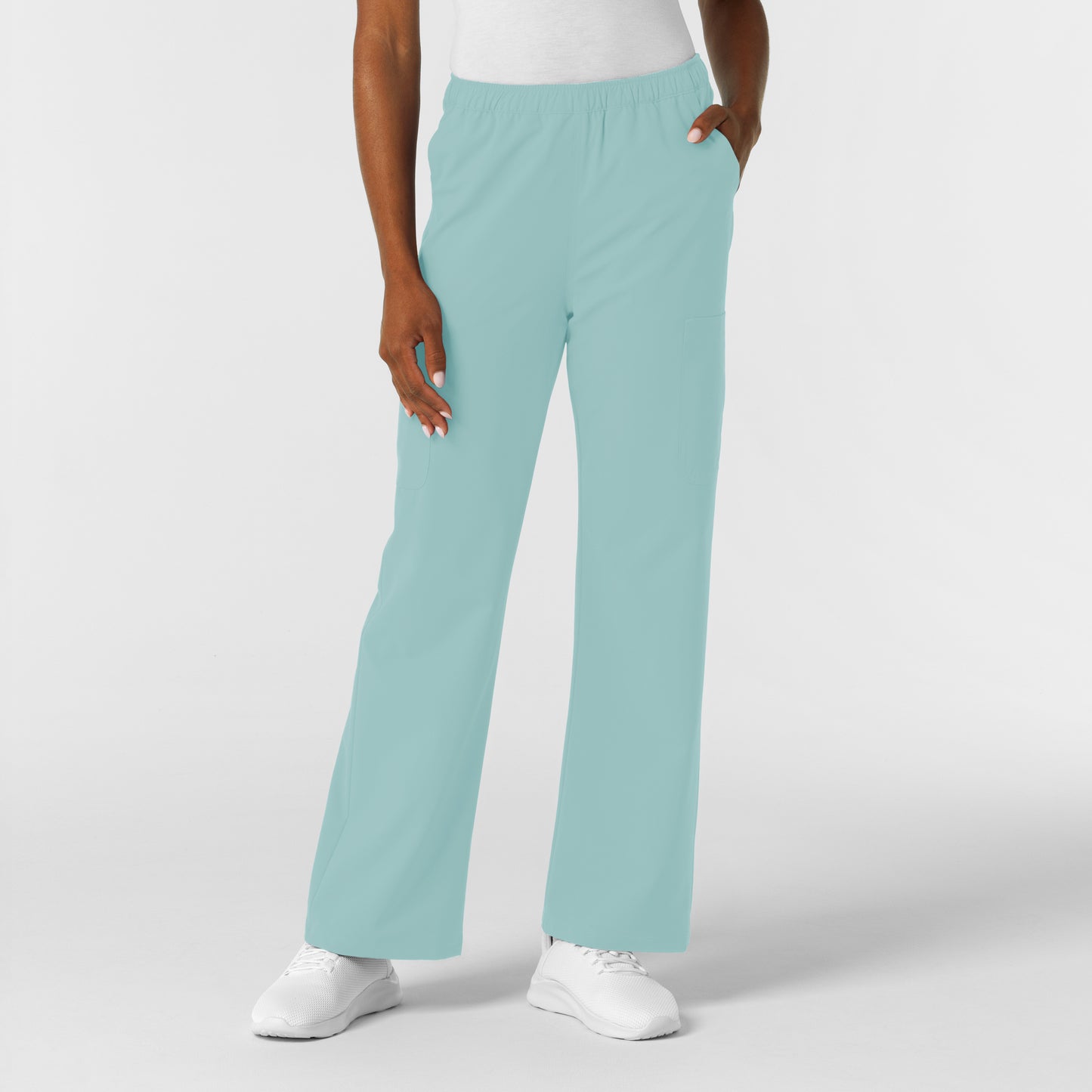 NURTUR 5180 Women's Straight Leg Cargo Scrub Pants Coastal Blue