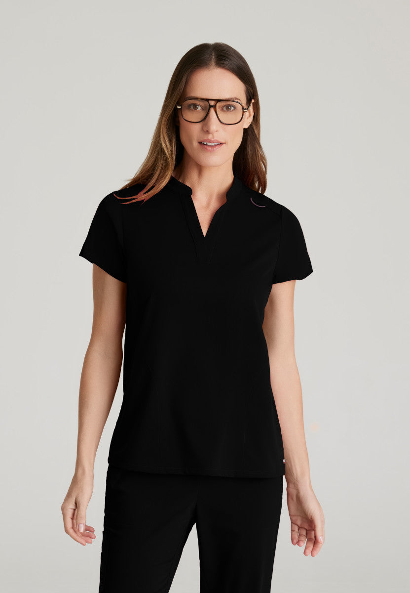 Greys Anatomy Stretch GRST230 Avery Scrub Top Black