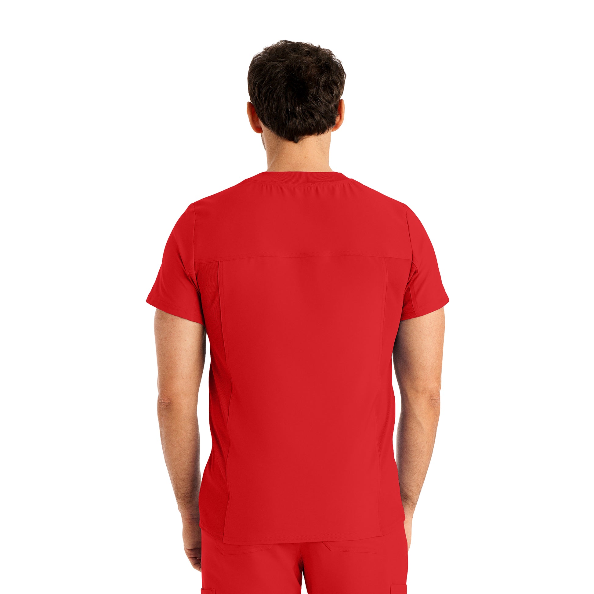 Forward LT110 Men's 4 Pocket V Neck Scrub Top Red Image