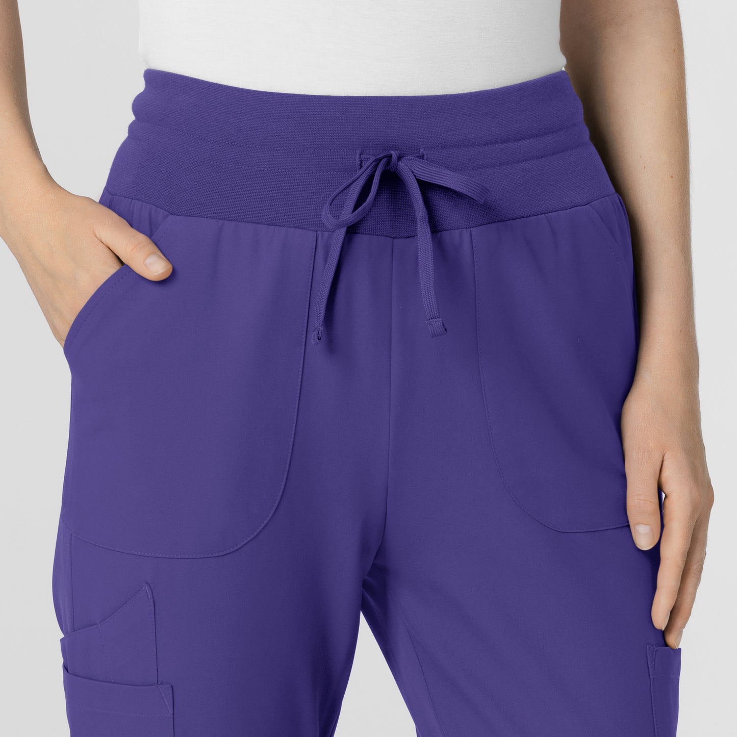 Thrive 5522 Convertible Stirrup Jogger Scrub Pants Grape Model Image Left Side | Wink