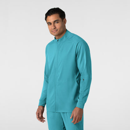 Boundless 8351 Men's Warm Up Scrub Jacket Teal Model Image Right Side | Wink