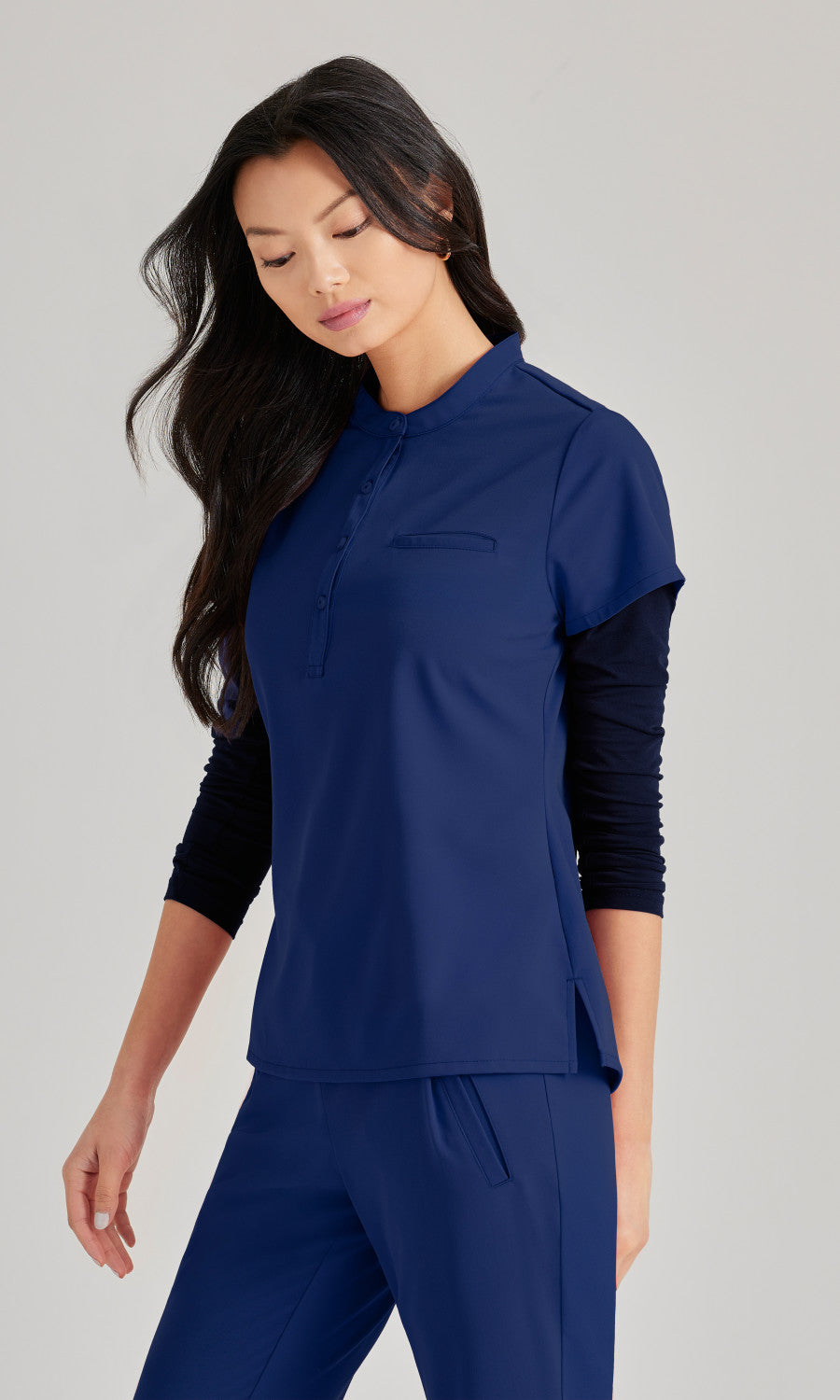 Barco Unify BUT163 Mission Scrub Top Indigo