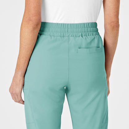 RENEW 5334 High Waist Slim Leg Scrub Pants Turquoise Model Image Alternate | Wink