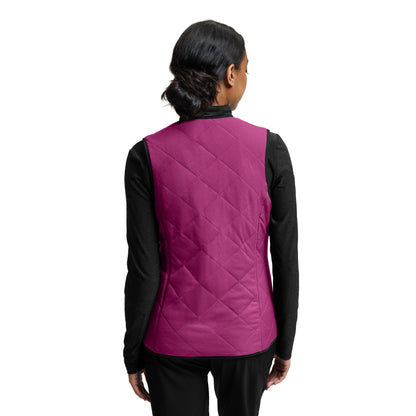 VIBE WJ707 Women's Reversible 4 Pocket Scrub Vest Black/Electric Purple Image