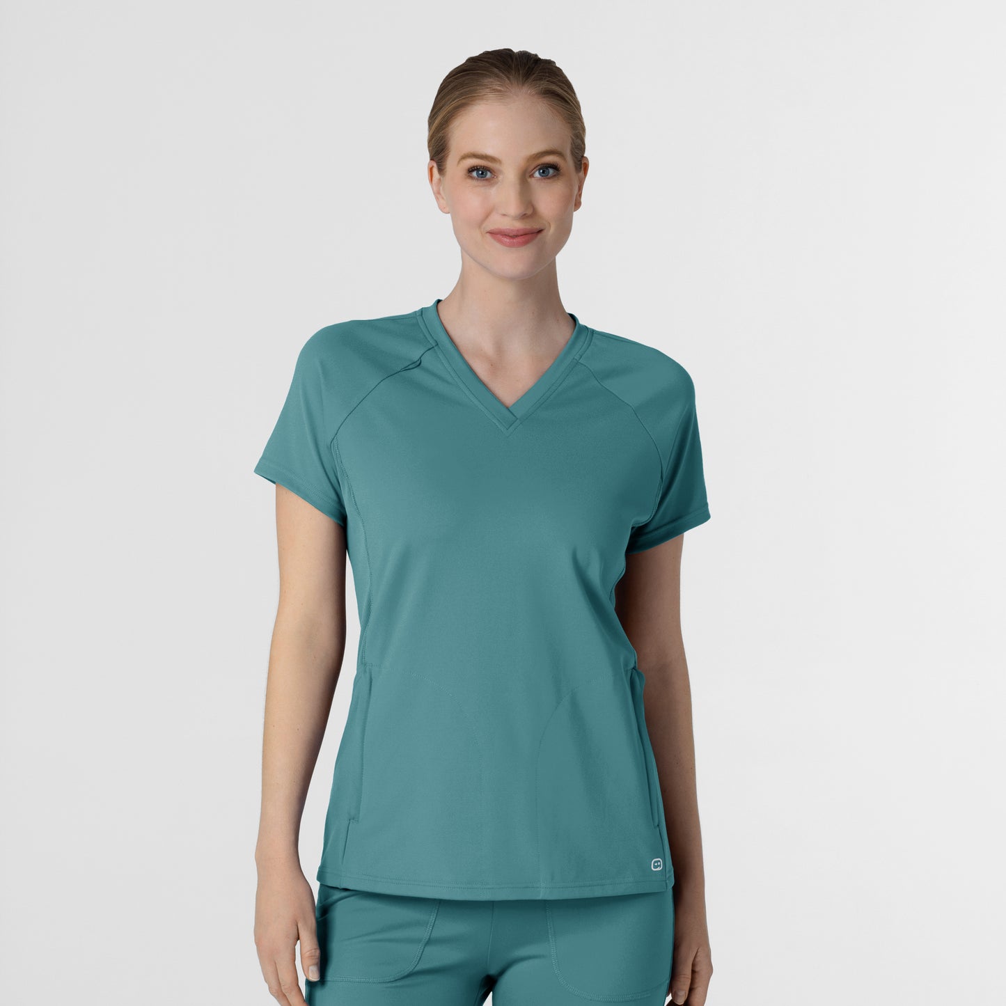 RENEW Knit 6259 Women's Flex-n-Reach V-Neck Raglan Scrub Top Vintage Teal