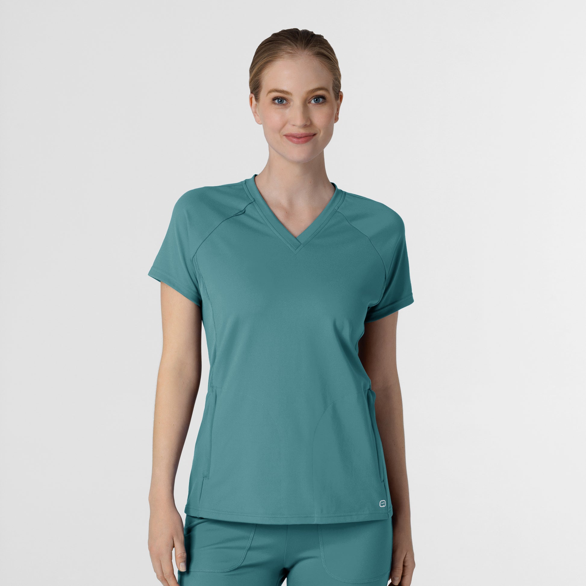 RENEW Knit 6259 Women's Flex-n-Reach V-Neck Raglan Scrub Top Vintage Teal