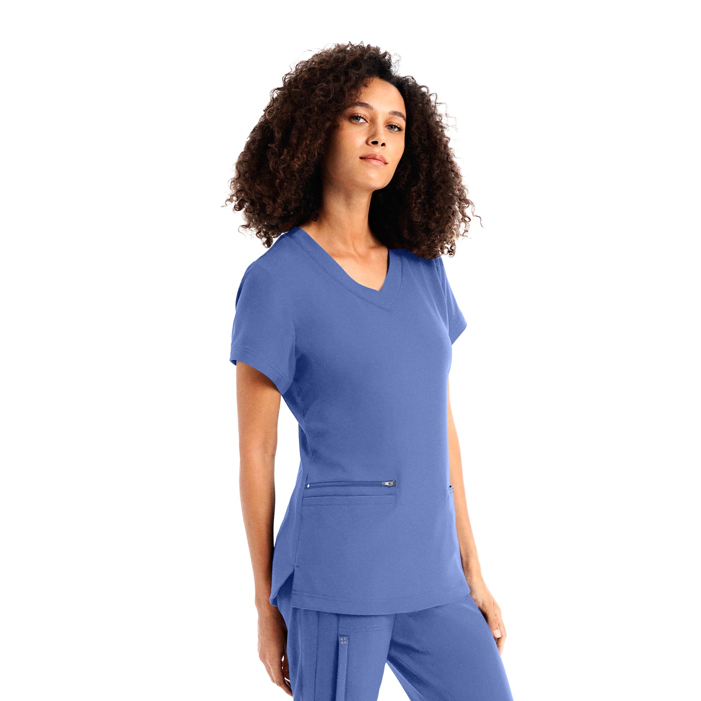 CRFT WT127 Women's 3 Pocket V Neck Scrub Top Ceileste Image