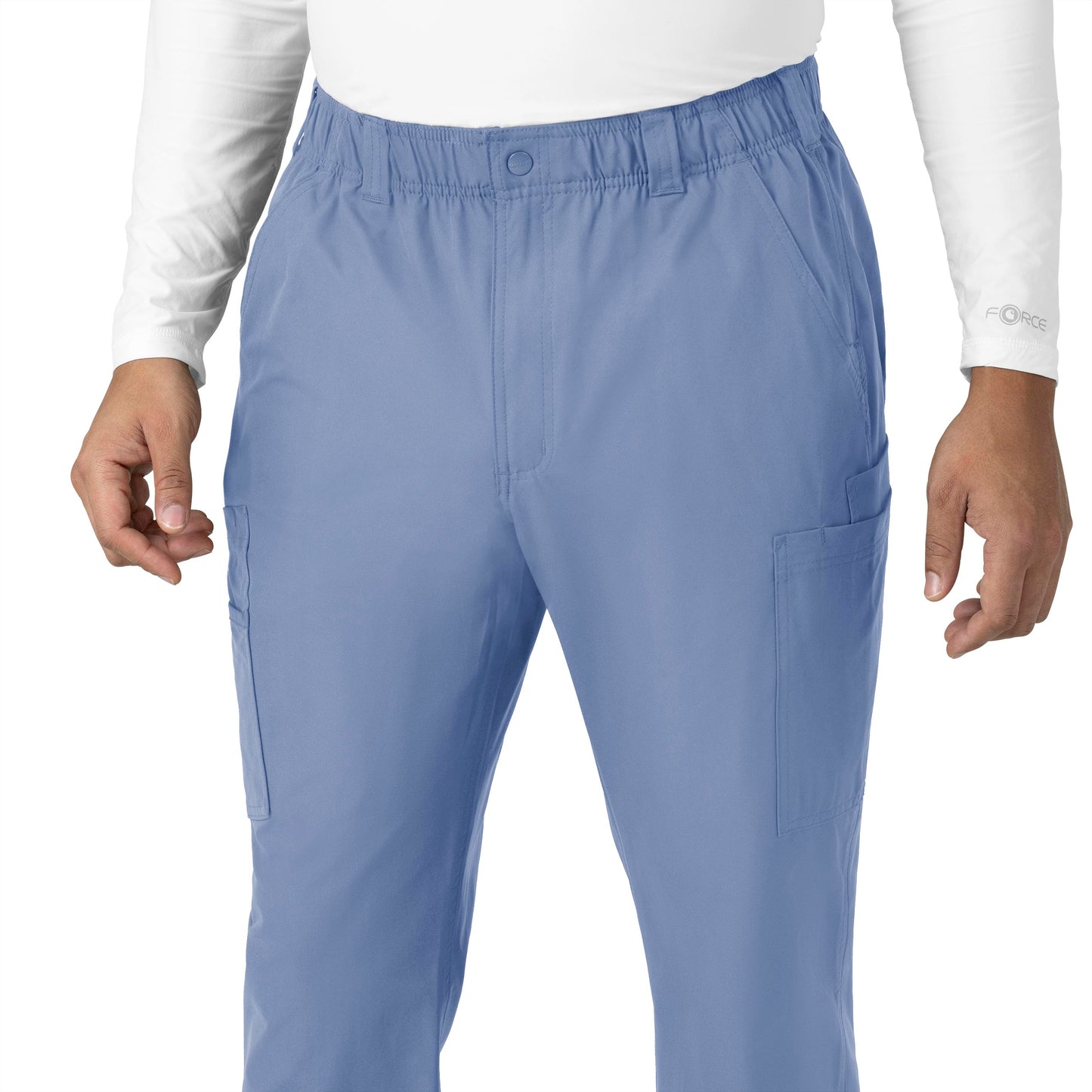 Force Essentials C56113 Men's Straight Leg Cargo Scrub Pants Ceil Blue Model Image Alternate | Carhartt