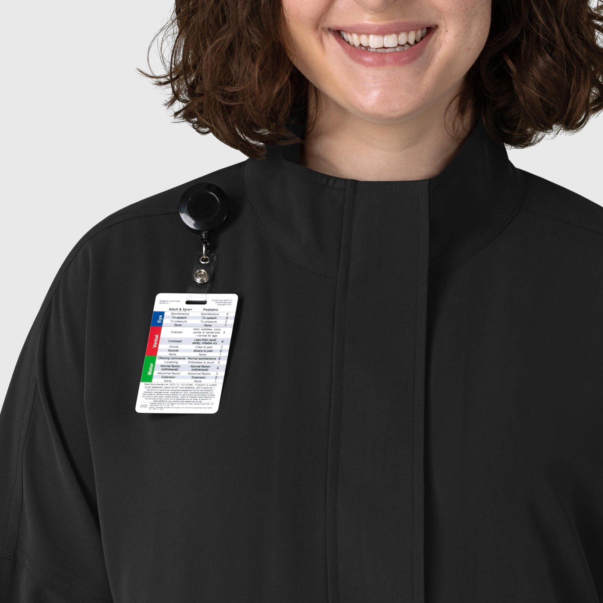 Layers 8132 Germs Happen Packable Scrub Jacket Black Model Image Left Side | Wink