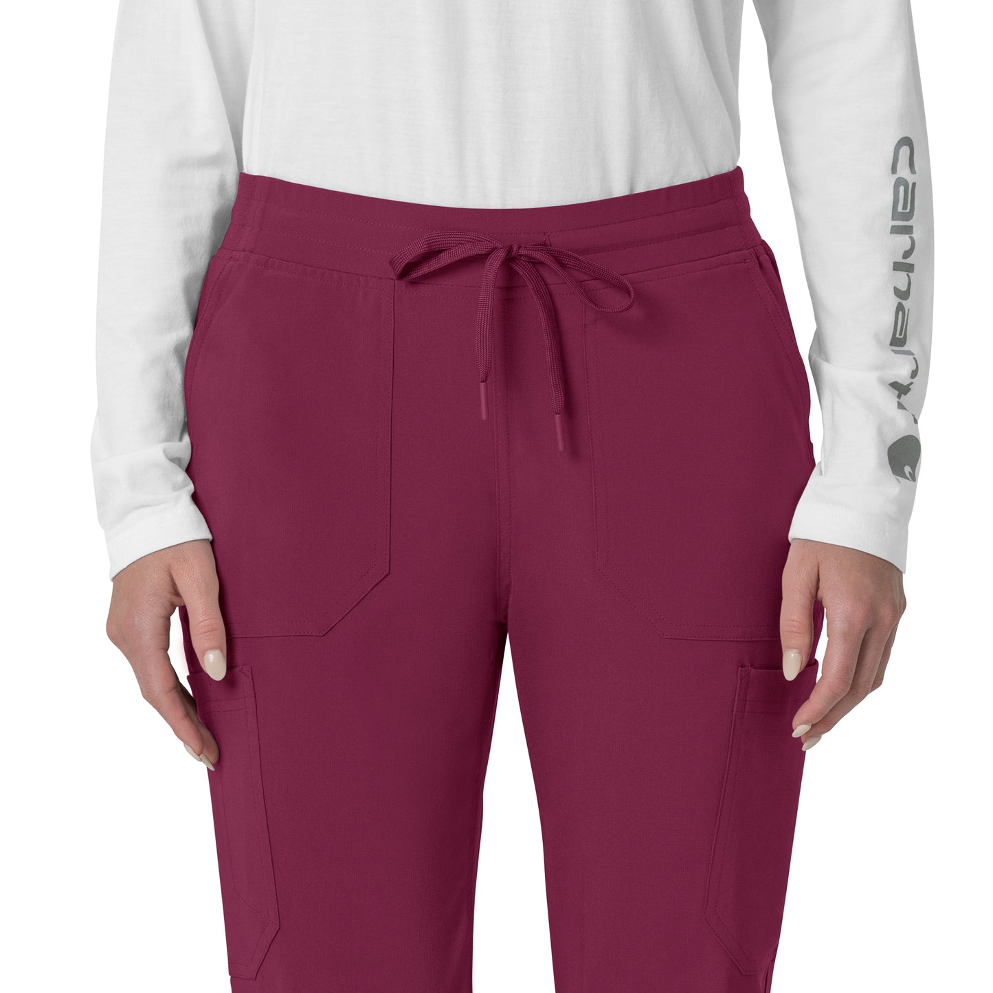 Force Cross-Flex C53110 Cargo Jogger Scrub Pants Wine Model Image Left Side | Carhartt