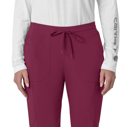 Force Cross-Flex C53110 Cargo Jogger Scrub Pants Wine Model Image Left Side | Carhartt