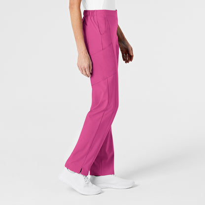 W123 5155 Flat Front Cargo Scrub Pants Hot Pink Model Image Right Side | Wink