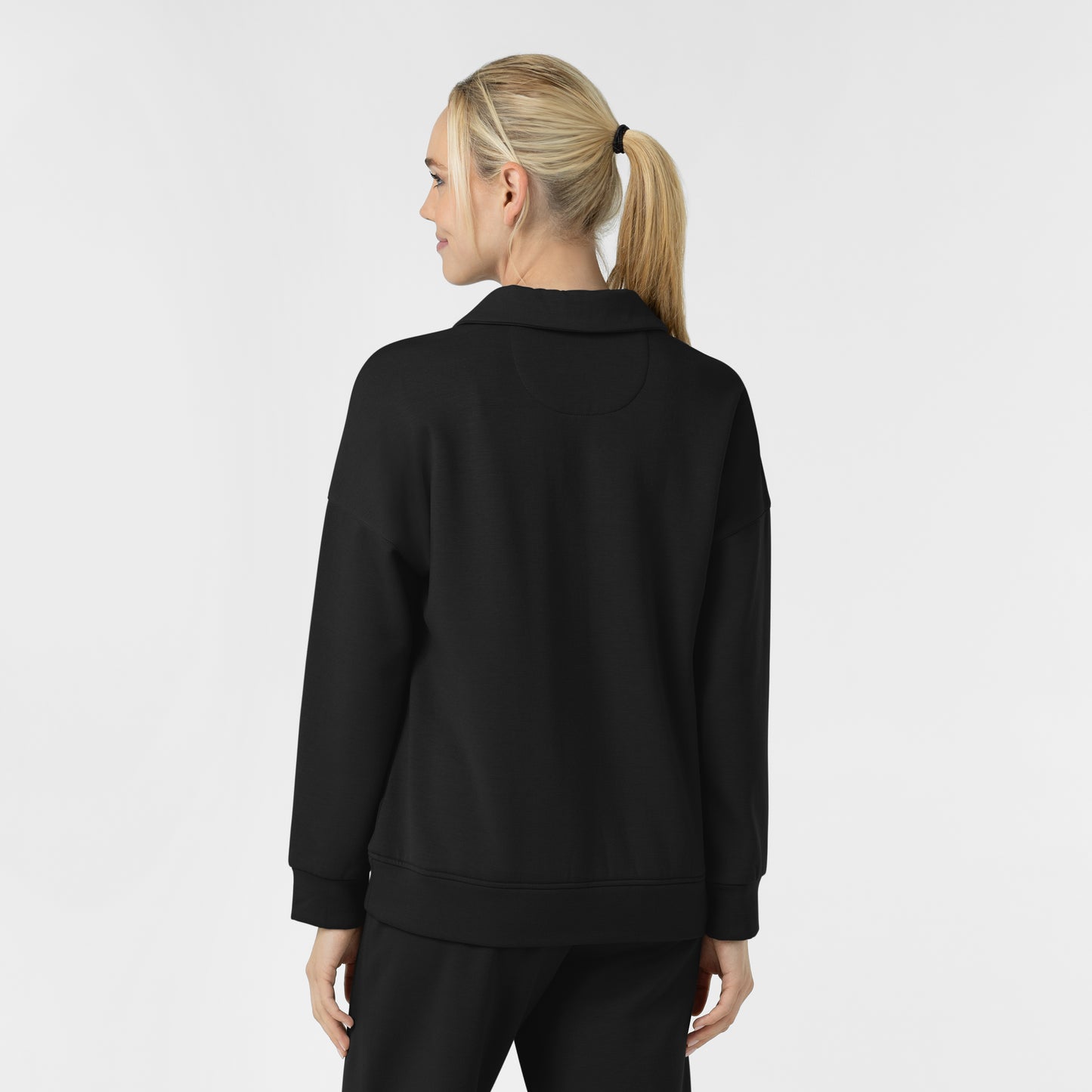 Unwind & Lounge 6189 Women's Relaxed Pullover Polo Black