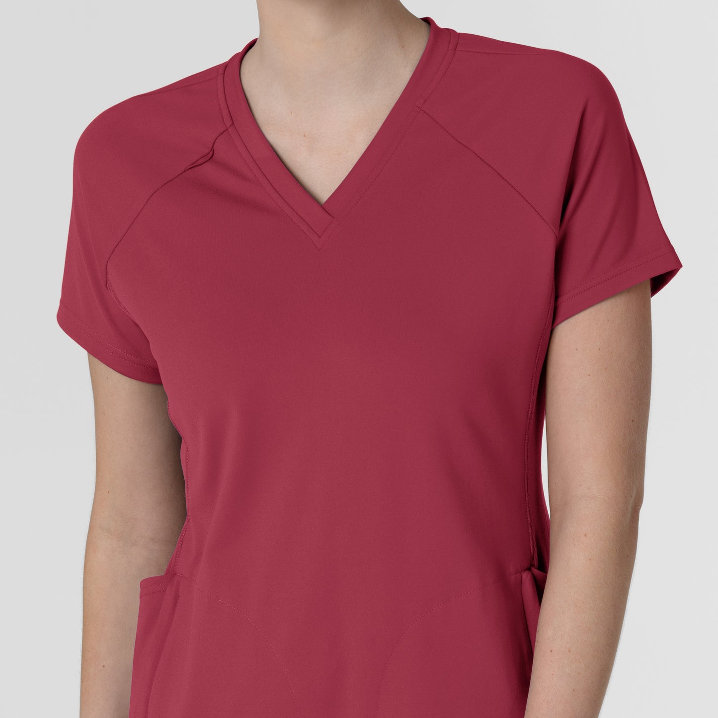 RENEW Knit 6259 Women's Flex-n-Reach V-Neck Raglan Scrub Top Ruby