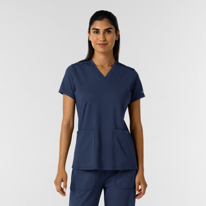 RENEW Knit 6559 Women's 2-Pocket Scrub Top Navy
