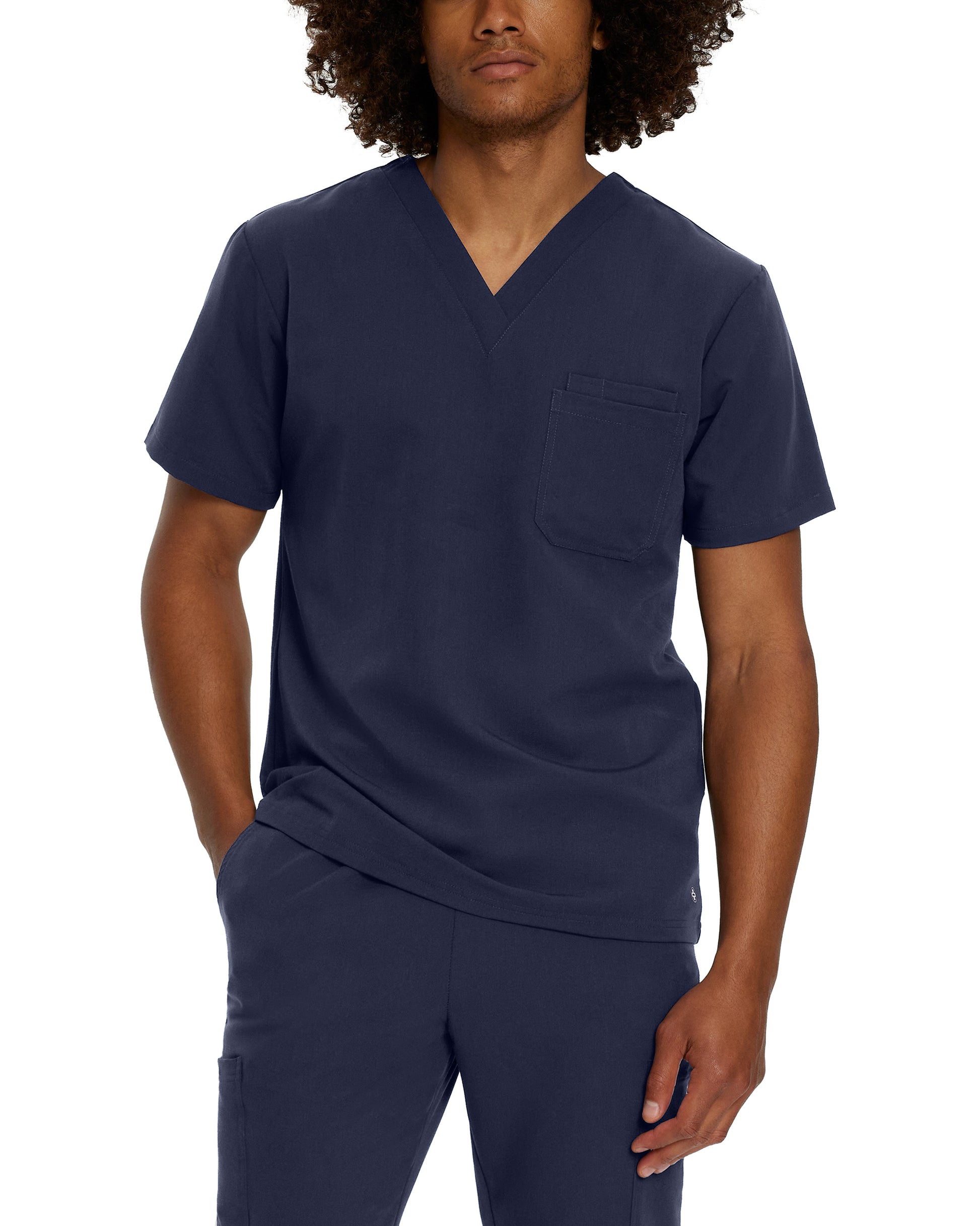 V-Tess 2206 Men's 2 Pocket V Neck Scrub Top Navy Image